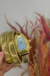 Bvlgari Gold -Mavi Kadran Yılan Saat  S615 Gold