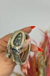 Bvlgari Gold -Gümüş Siyah Kadran Yılan Saat  S620 Diğer