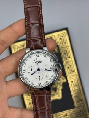 Cartier Bordo Deri Kordon Erkek Saat | S729