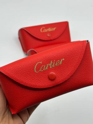 Cartier Kırmızı Deri Gözlük Kılıf GK131