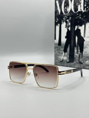 Cartier Metal Kasa Kahverengi Erkek Güneş Gözlüğü G1373-ILY Kahverengi