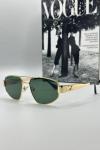 Celine Metal Kasa Yeşil Cam Gold Çerçeve Unisex Güneş Gözlüğü G1378-ILY 