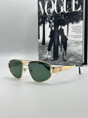 Celine Metal Kasa Yeşil Cam Gold Çerçeve Unisex Güneş Gözlüğü G1378-ILY 