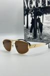 Celine Metal Kasa Kahve Cam Gold Çerçeve Unisex Güneş Gözlüğü G1379-ILY Kahverengi