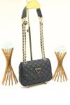 GUESS CAPİTONE CROSSBODY BAG BLACK Siyah