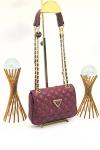 GUESS CAPİTONE CROSSBODY BAG BORDO Bordo