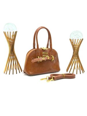 Miu Miu AVENTURE NAPPA TOP HANDLE BAG BROWN Kahverengi