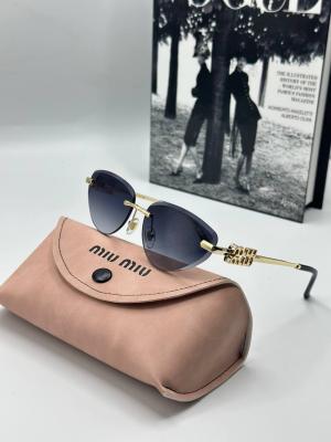 Miu Miu Metal Kasa Gold Çerçeve Siyah Cam Kadın Güneş Gözlüğü G1355-ILY Siyah