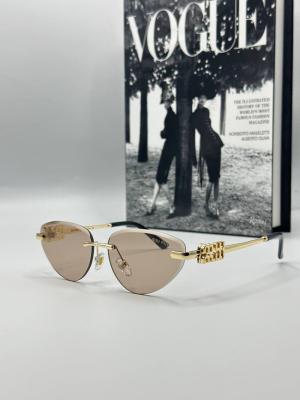 Miu Miu Metal Kasa Gold Çerçeve Pembe Cam Kadın Güneş Gözlüğü G1356-ILY Pembe