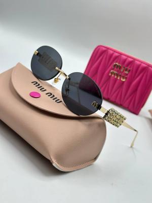 Miu Miu Siyah-Gold İthal Kadın Güneş Gözlük G3646-VLL