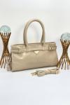 PRADA ANAMEL TRİANGLE LOGO TOTE BAG BEJ Bej