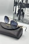 Prada Metal Kasa Gold Çerçeve Unisex Güneş Gözlüğü G1376-ILY Siyah