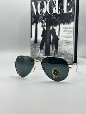 Rayban Damla Siyah Cam Gold Çerçeve Erkek Güneş Gözlüğü G1342 Siyah