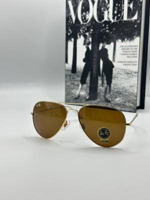 Rayban Damla Kahverengi Cam Gold Çerçeve Erkek Güneş Gözlüğü G1343 Kahverengi