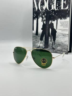 Rayban Damla Yeşil Cam Gold Çerçeve Erkek Güneş Gözlüğü G1339 Siyah