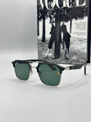 Rayban Ferrari Metal Kasa Yeşil Cam Siyah Erkek Güneş Gözlüğü G1362-ILY Siyah