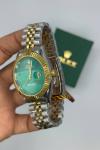 Rolex Datejust Gold Gümüş Yeşil Kadran Erkek Kol Saat S916