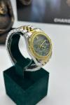 Rolex Taşlı Gold- Gümüş İçi Yeşil Kadın Saat  S360 Diğer